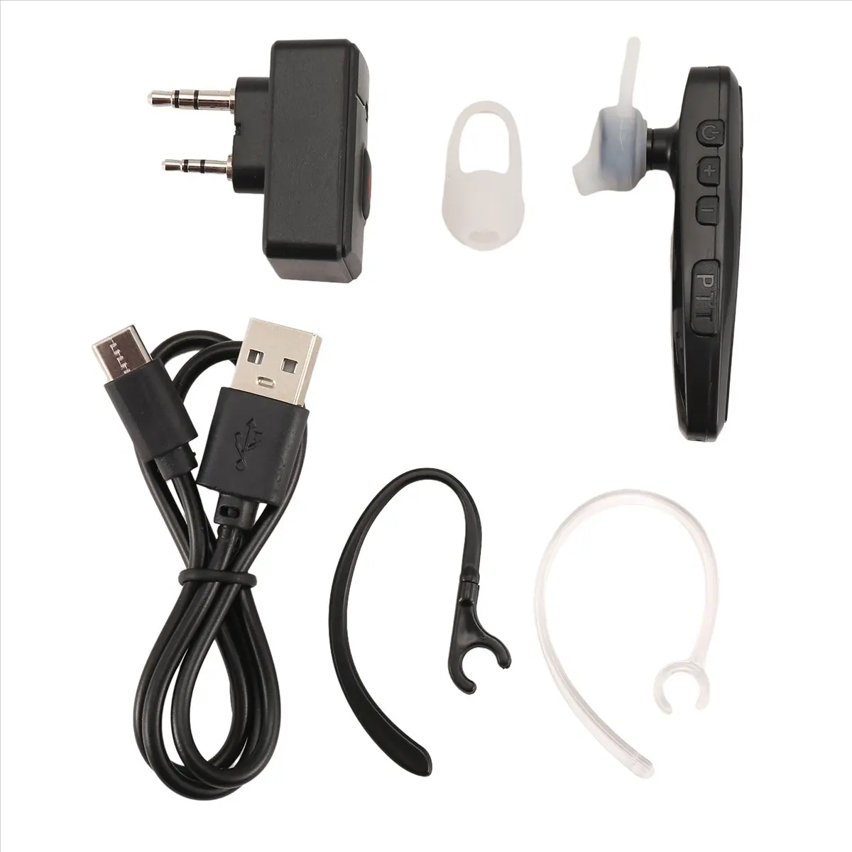 IN Stock-Walkie Talkie Wireless Bluetooth PTT Headset Earpiece Hands-Free K Plug for Microphone Headset Adapter