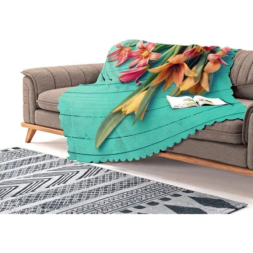 Realhomes Flower Themed Digital Printed Modern Chenille Sofa Throw