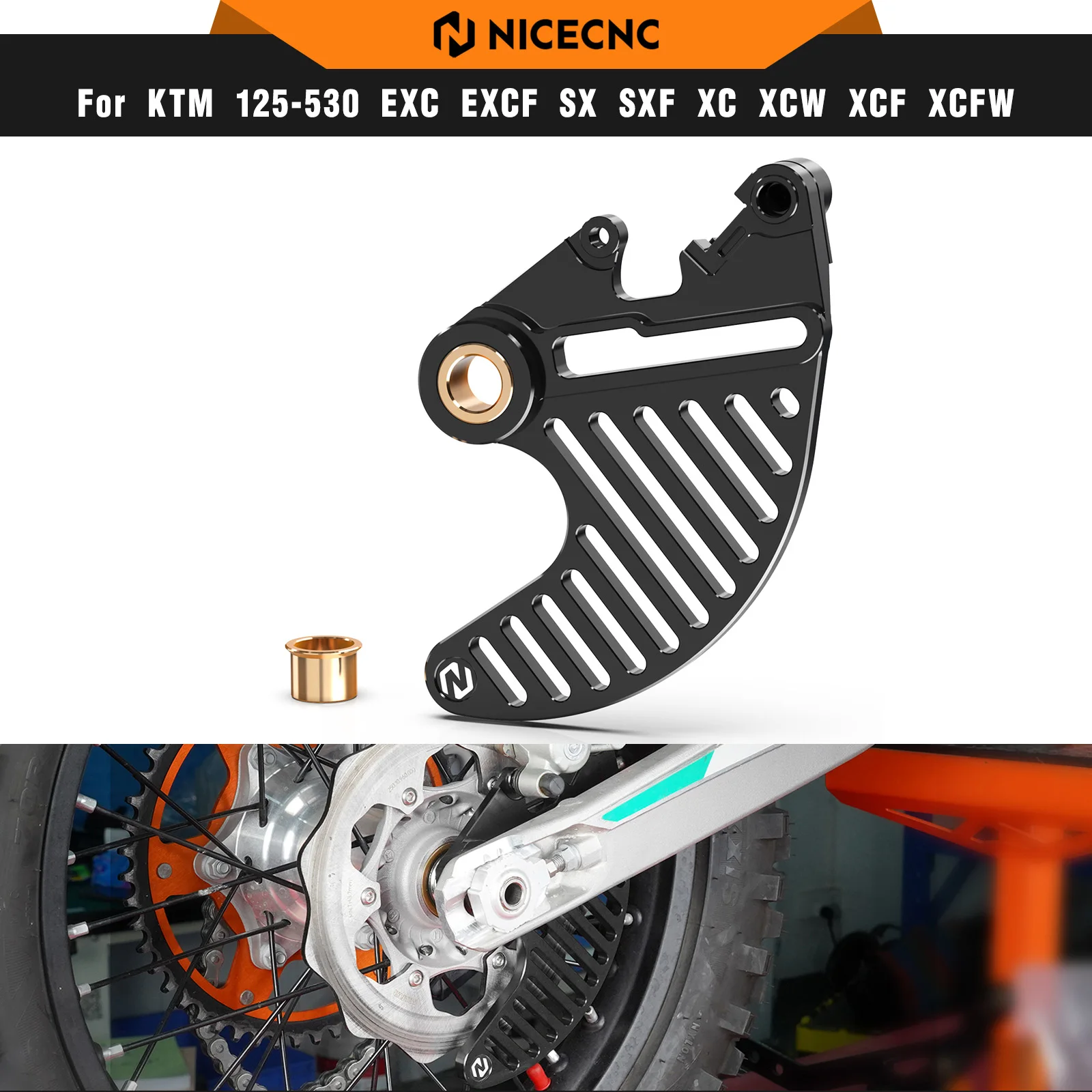 

NICECNC For GasGas EC 300 EC 250 2021-2024 Rear Brake Disc Guard For KTM TPi EXC 300 250 XCW 2004-2024 Husqvarna TE 300 FE 450