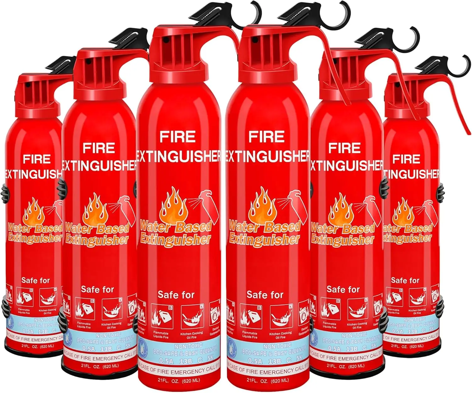 

Portable Fire Extinguisher for Home, Car, Kitchen, Vehicle, Boat, Garage - A,B,C,K Class with Mount