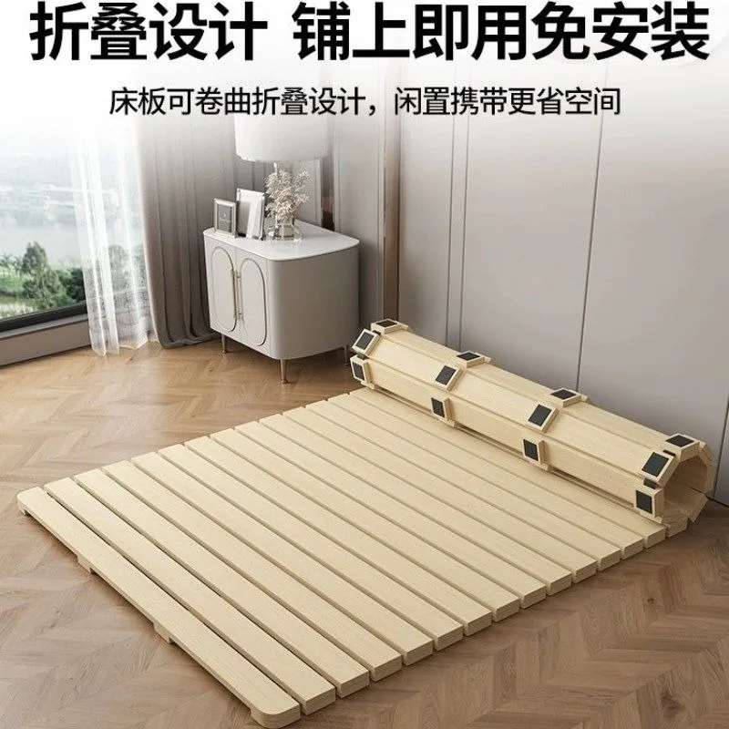 tatami row skeleton bed, folding bed board moisture-proof artifact breathable shelf, solid wood keel mattress board collapse