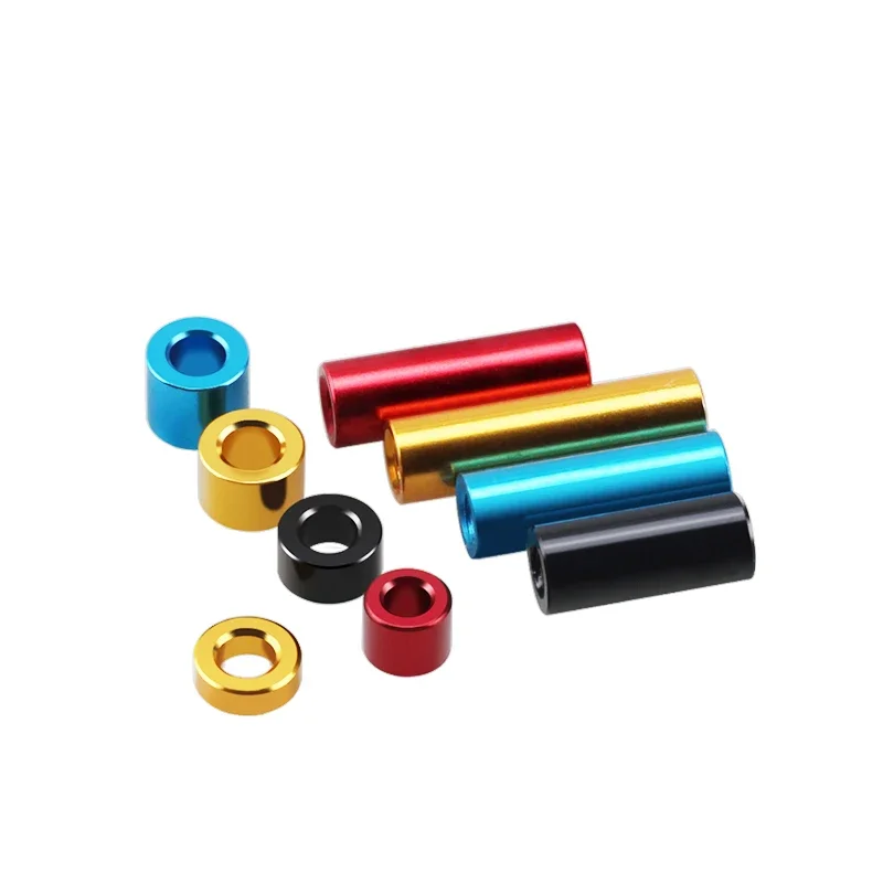 5Pcs Coloured Anodized Aluminum Bushing Washer Gasket M5 M6 Round Hollow No Thread Standoff Spacer Aluminum Alloy Sleeve - Image 4