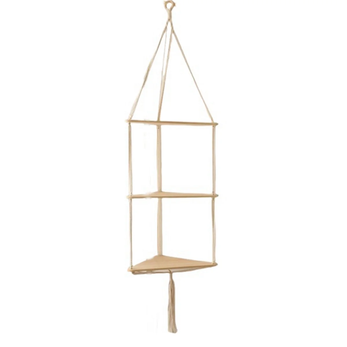 

Wall Hanging Shelf Tassel Wood Decor Woven Wall Hanging Board Shelves for Home Decor Bedroom Living Room Cake Stand C