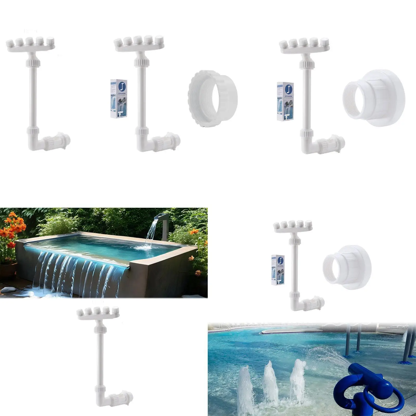 

Swimming Pool Waterfall Fountain Spray Adjustable Fitting Easy to Install and