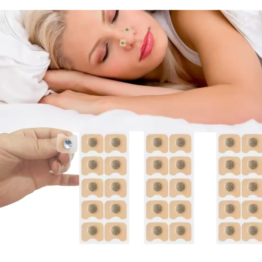 60개입 코 호흡 자석 흡착 철제 코 스트립 공기 흡입 증가 수면 질 개선 코골이 감소