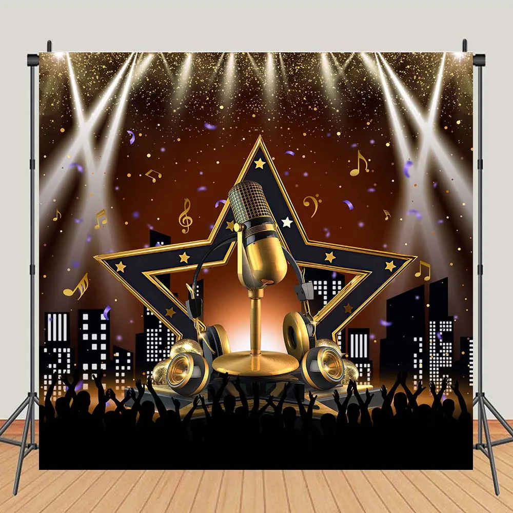 Mocsicka الكبار زينة حفلة عيد ميلاد صورة خلفية روك آند رول روك ستار الموسيقى ليالي خلفية استوديو الدعائم كشك الصور