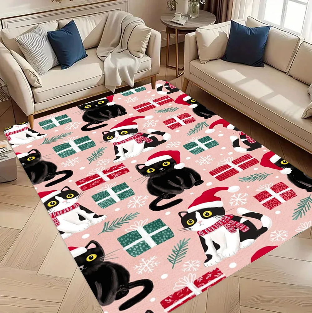 Cartoon Cat Printed Carpet Mat Cute Cat Series Living Room Kitchen Decorative Floor Mat Artistic Home Decoration Carpet