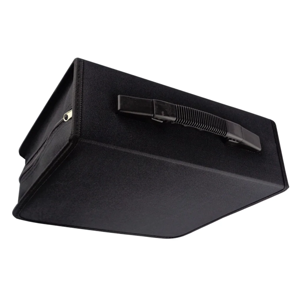 Black PU Leather CD Case 240 Disc DVD Bag with Carry Handle for Media Disc Storage and Easy Transport