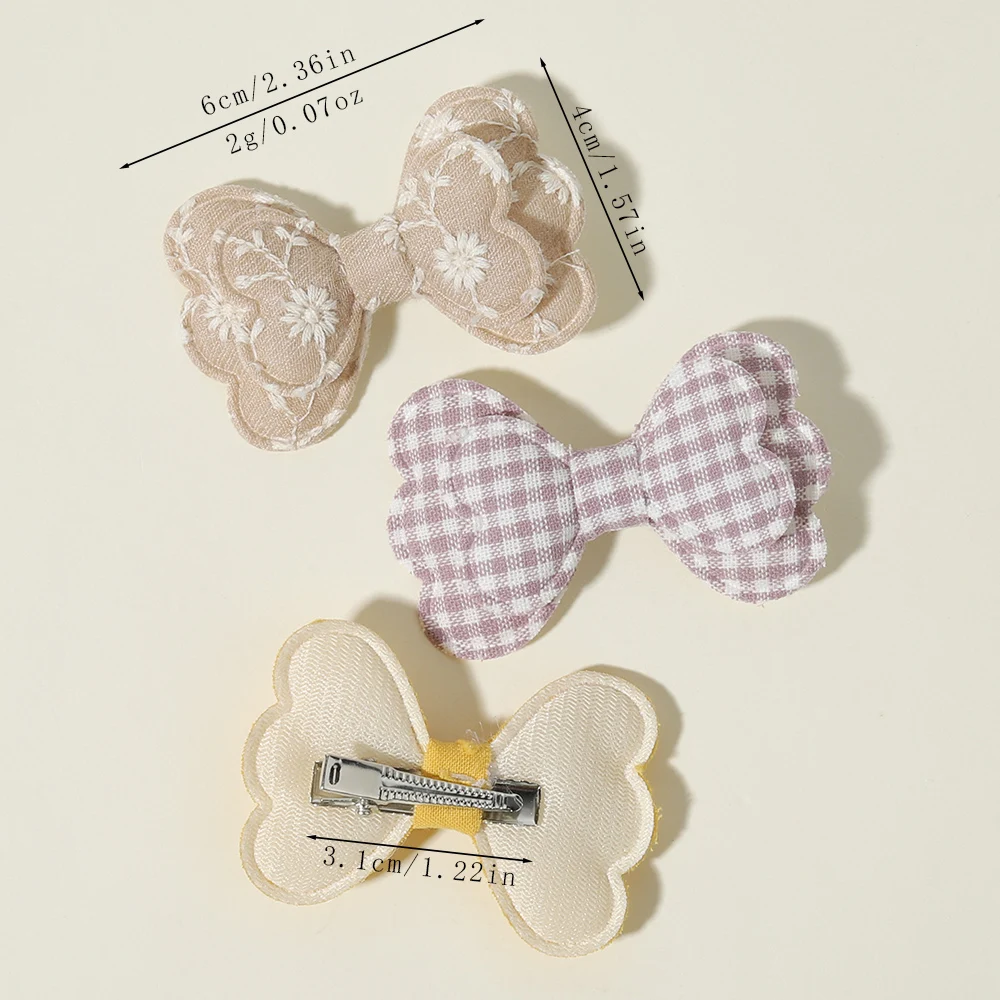 20PCS/Lot Bubble Flower Bow Hair Clip Handmade Clip with Fabric Printing Suitable Children Teenagers Girls'Side Hair Accessories