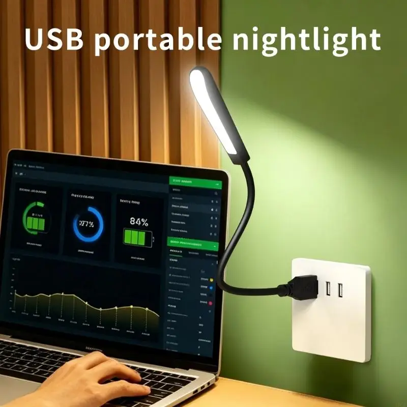 Flexible USB Type C LED Book Light Mini Table Reading Lamp Portable Night Light For PC