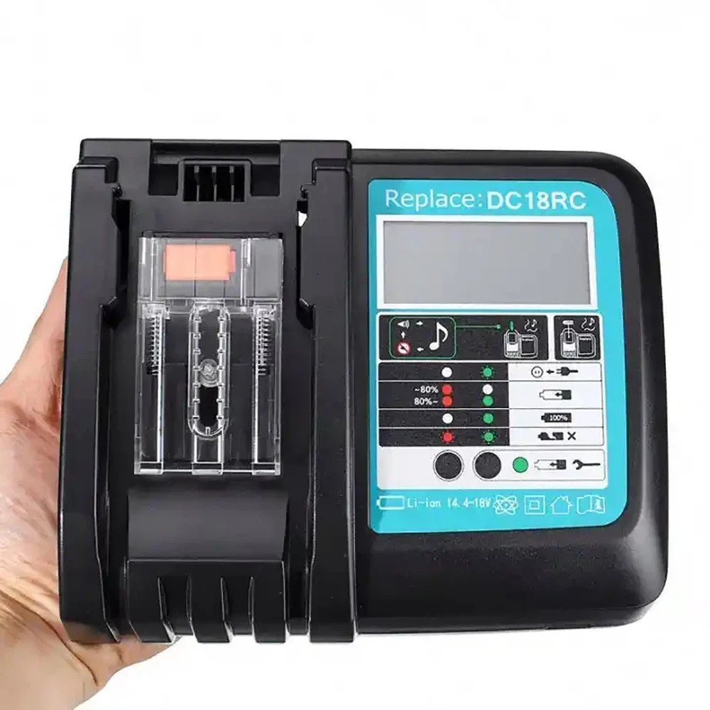 

2024 Upgrade DC18RC Battery Charger 3A For Makita 14.4V 18V Bl1830 Bl1430 BL1860 BL1890 Tool Power Charger with LED Screen