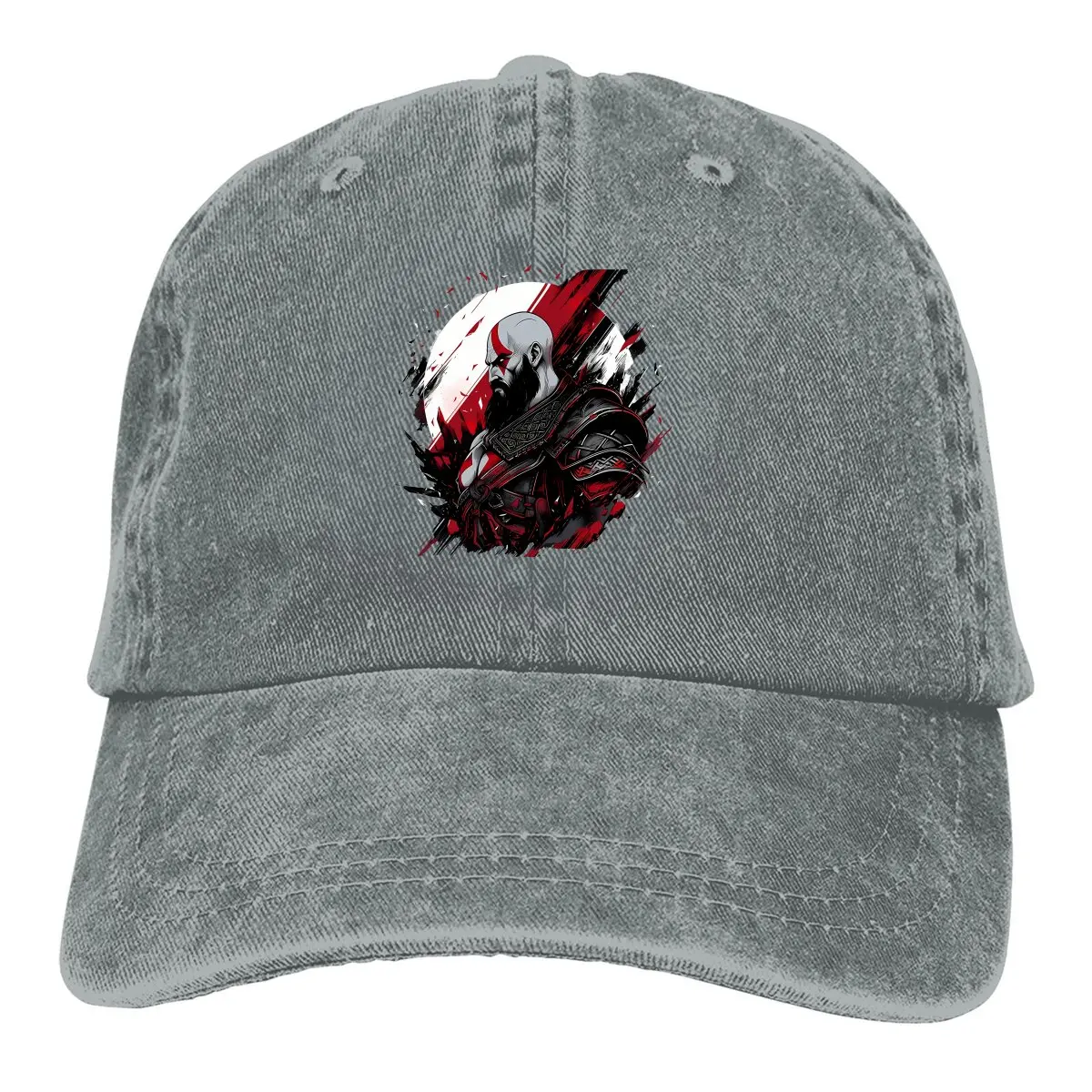 Washed Men's Baseball Cap Man Trucker Snapback Caps Dad Hat God Of War Kratos Golf Hats