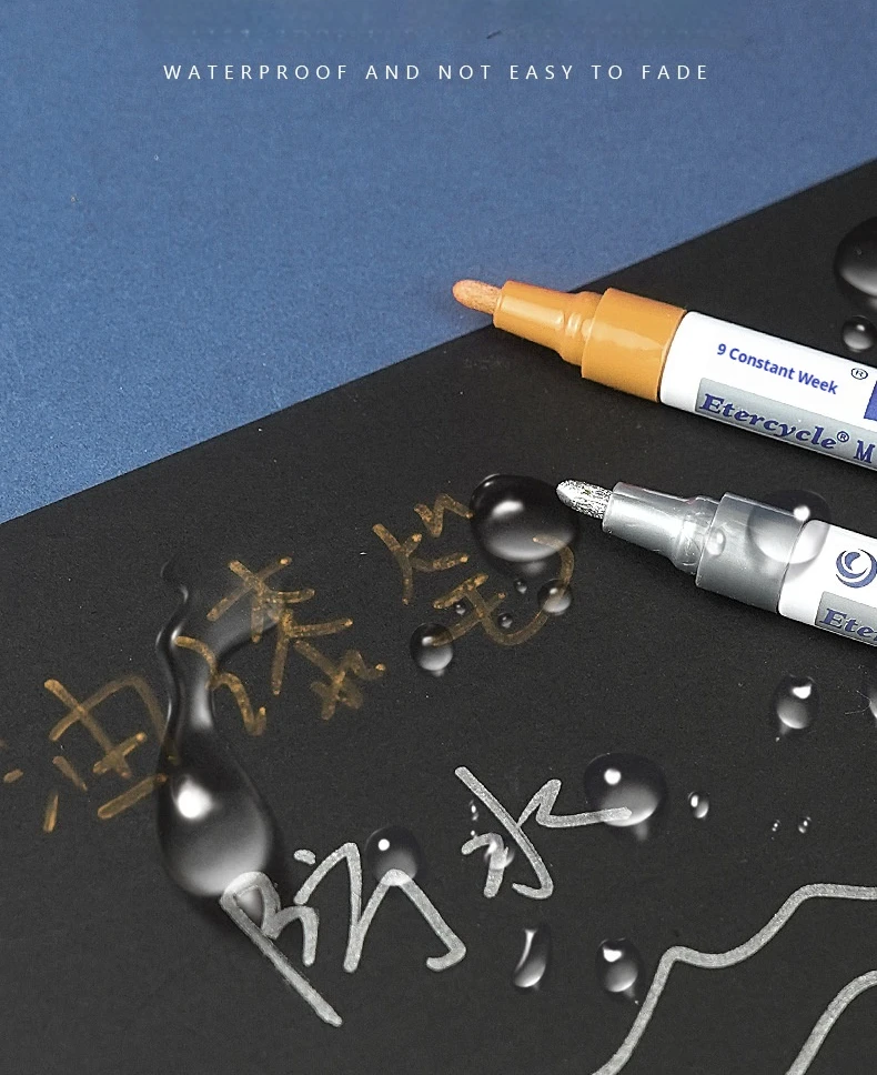 Etercycle Lackstift, wasserfest, lichtbeständig, ölig, 12 Farben, schnell trocknend, für Auto, Gummireifen, Autoräder, Graffiti, DIY – Detail 4