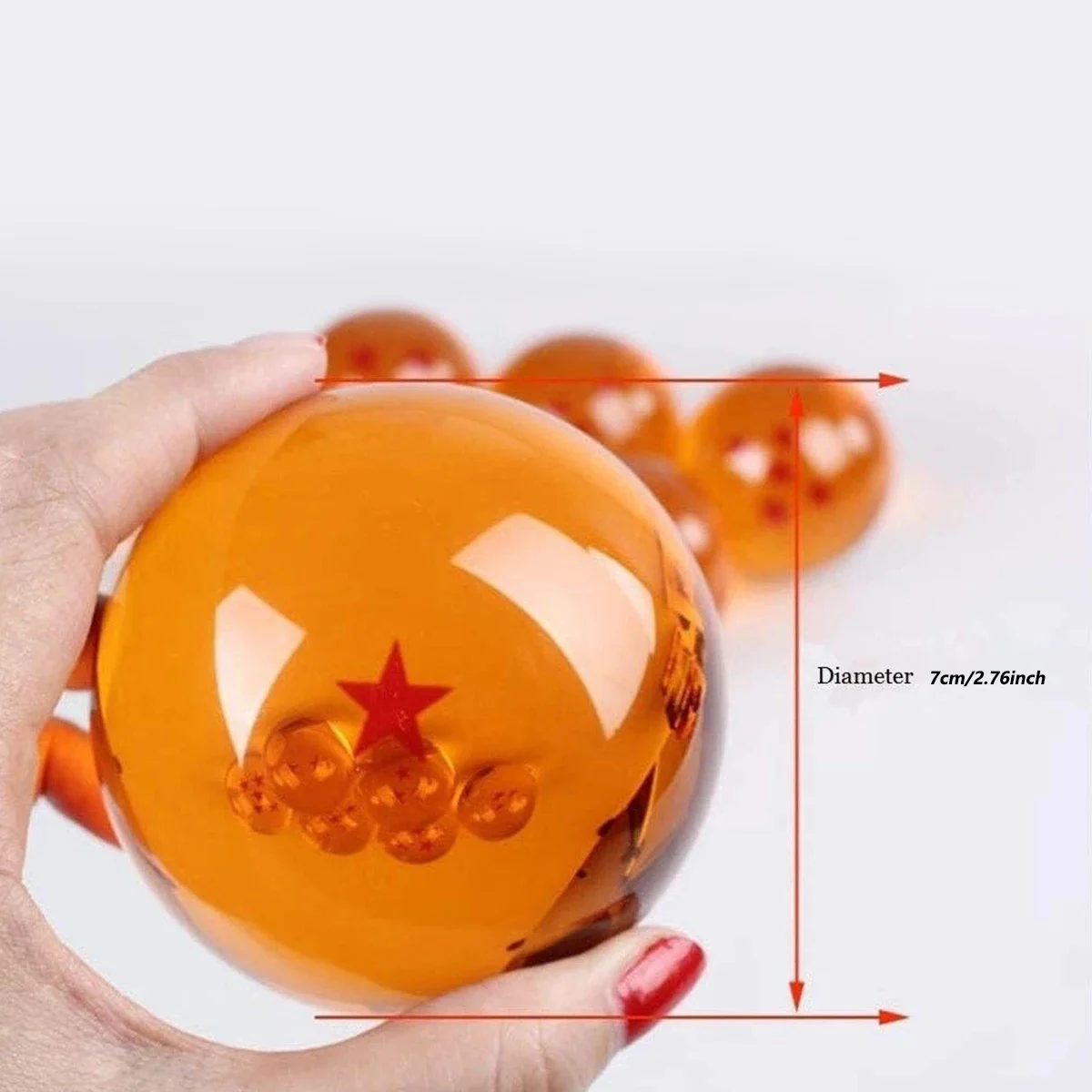 Sfera di Cristallo Dragon Ball Z da 7,6 cm, Action Figure Anime, Giocattolo Decorativo da Scrivania con Sfere del Drago da 1 a 7 Stelle, Regalo per Bambini