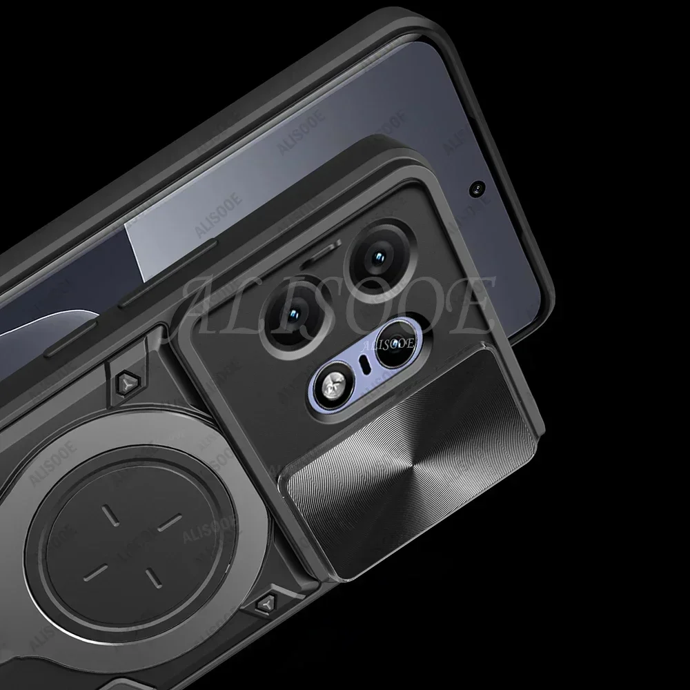 For Motorola Edge 50 Pro Case Slide Camera Ring Holder Cover for Motorola Moto Edge 50 Pro Capa Shockproof Stand Armor Funda