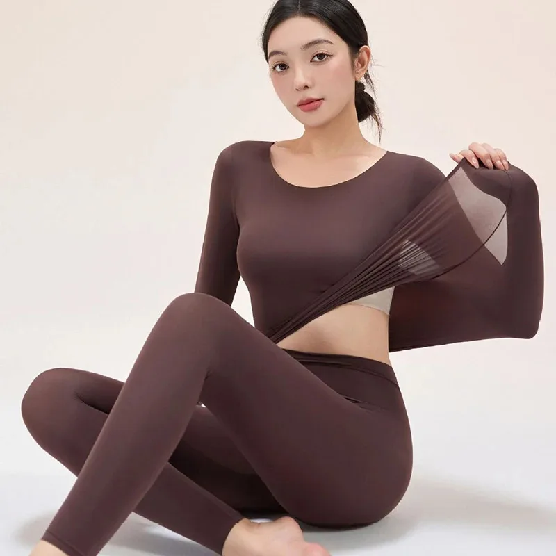 2026 Winter Women Thermal Underwear Seamless Comfortable Long Sleeve Thermal Underwear Ultra-thin Autumn Clothes Pants Base Set