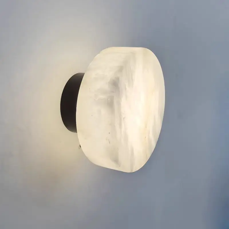 2026 الحديثة الحد الأدنى الرخام الطبيعي وحدة إضاءة LED جداريّة مصباح غرفة المعيشة خلفية غرفة نوم السرير الممر مصباح لتهيئة الجو إضاءة المنزل #2