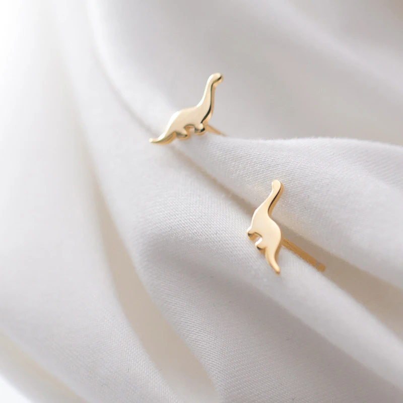 Modian Cute Tiny Animal Dinosaur Silver Studs Ear Fashion Exquisite 925 Sterling Silver Lovely Stud Earrings For Women Jewelry
