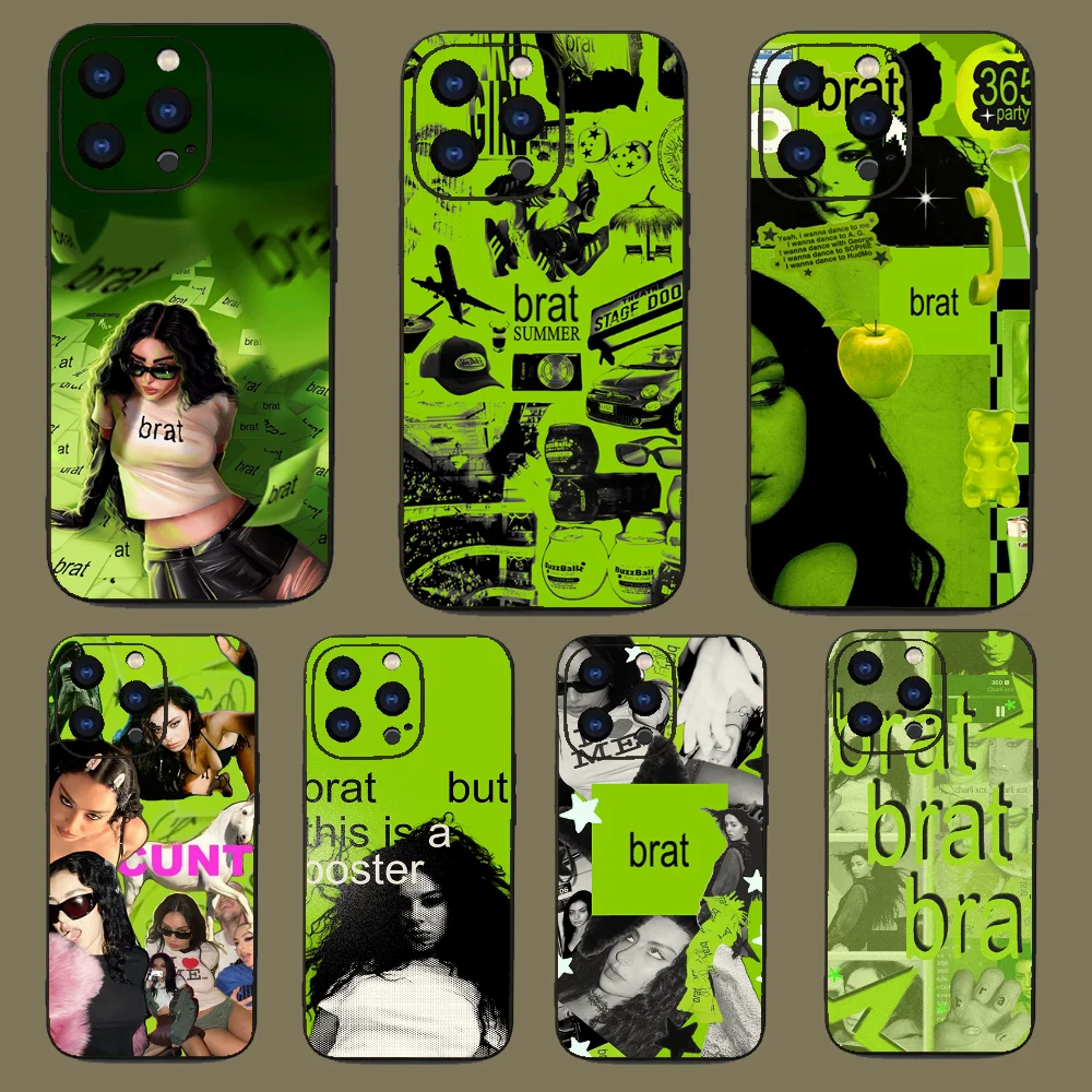 Singer C-Charli XCX BRAT Phone Case For Iphone 15 11 13 14 Pro Max 7 8 Plus X Xr Xs Max Se2020 12mini Cover Case