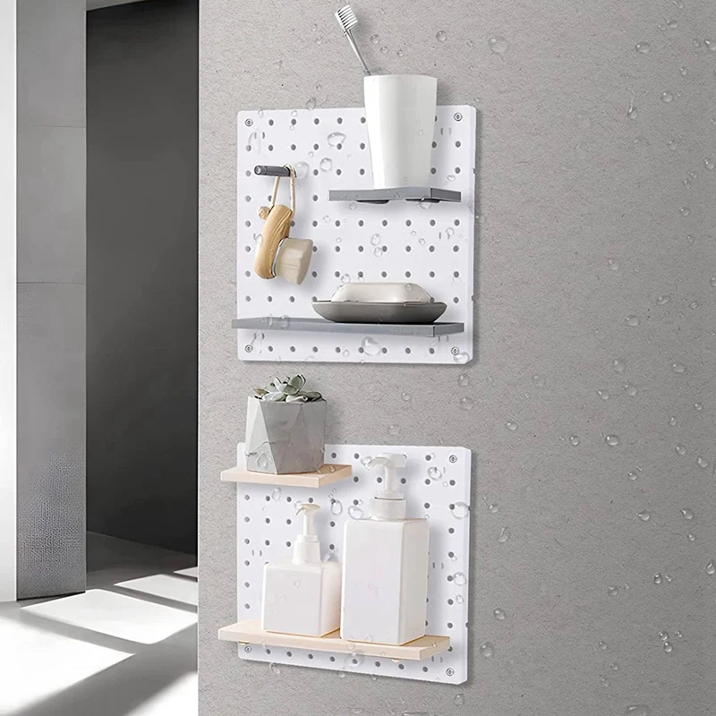 8 Piece Pegboard Wall Organizer, White Pegboard Wall Hanging, Pegboard For Craft Room, Garage, Kitchen, Living Room