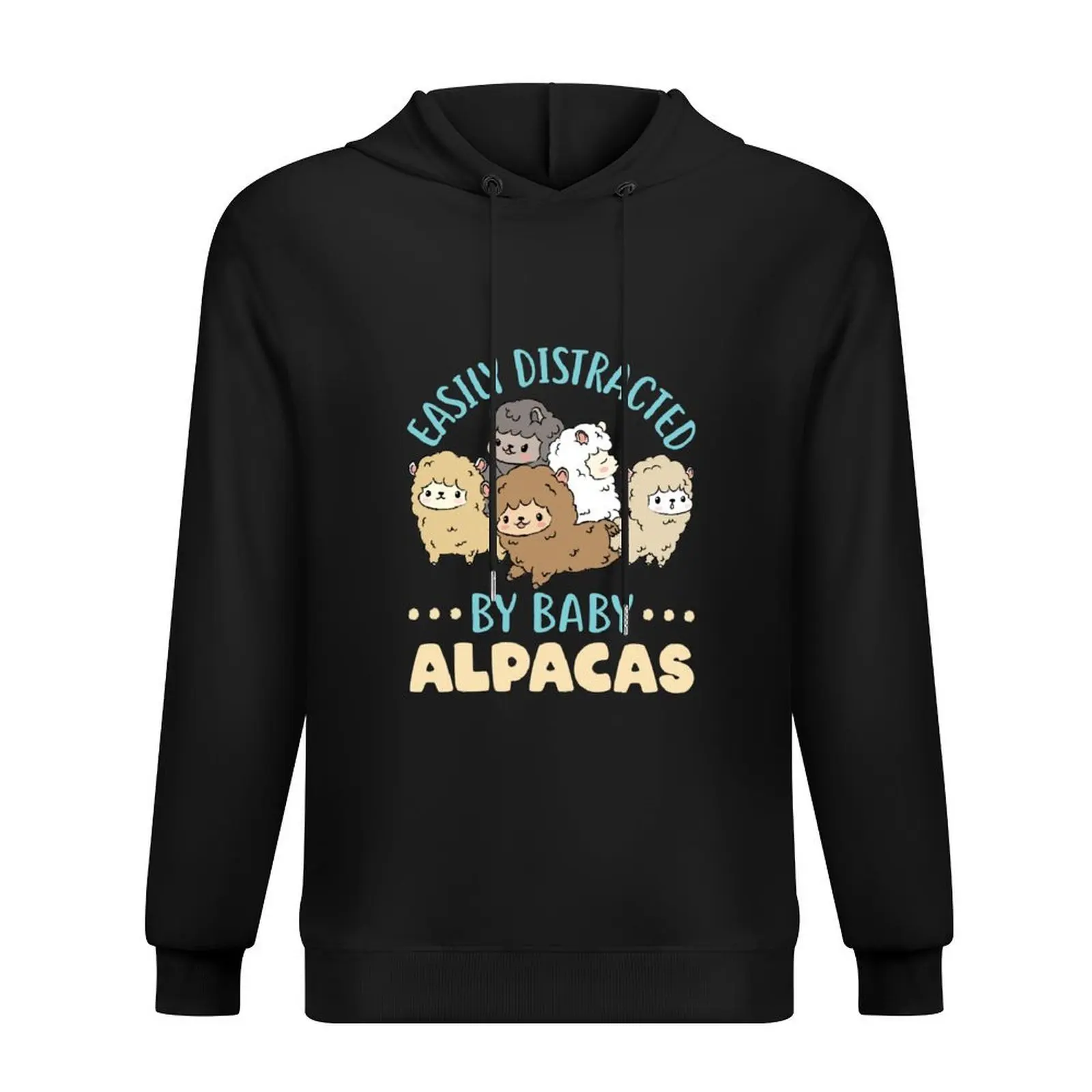 

Easily Distracted by Baby Alpacas Hoodie mens clothing mens designer clothes graphic t shirts men anime clothing hoodie