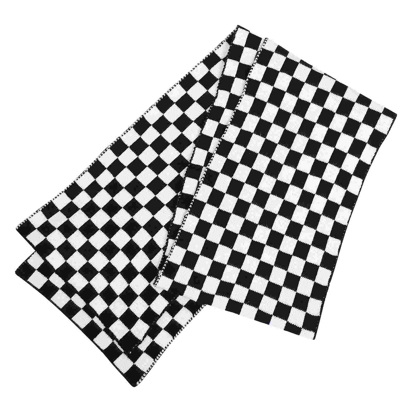 Checkerboard Scarf Charming Printed Plaids Shawl Shade Creative Yarn Winter for Women Comfortable Daily Wearing