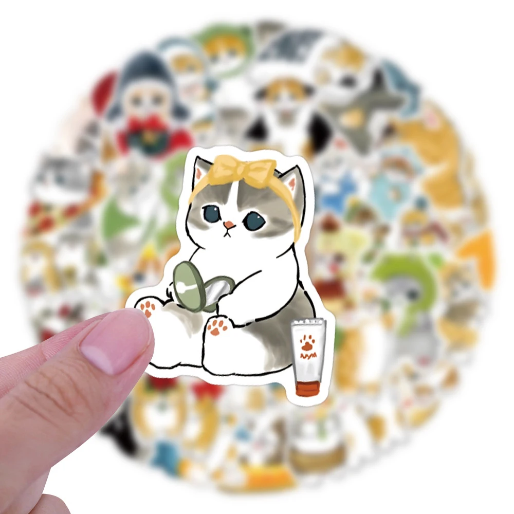 

10/30/50pcs Cartoon Cat Mofusand Stickers Cute Kitten Sticker Decoration DIY Water Bottle Phone Stationery Kawaii Graffiti Decal