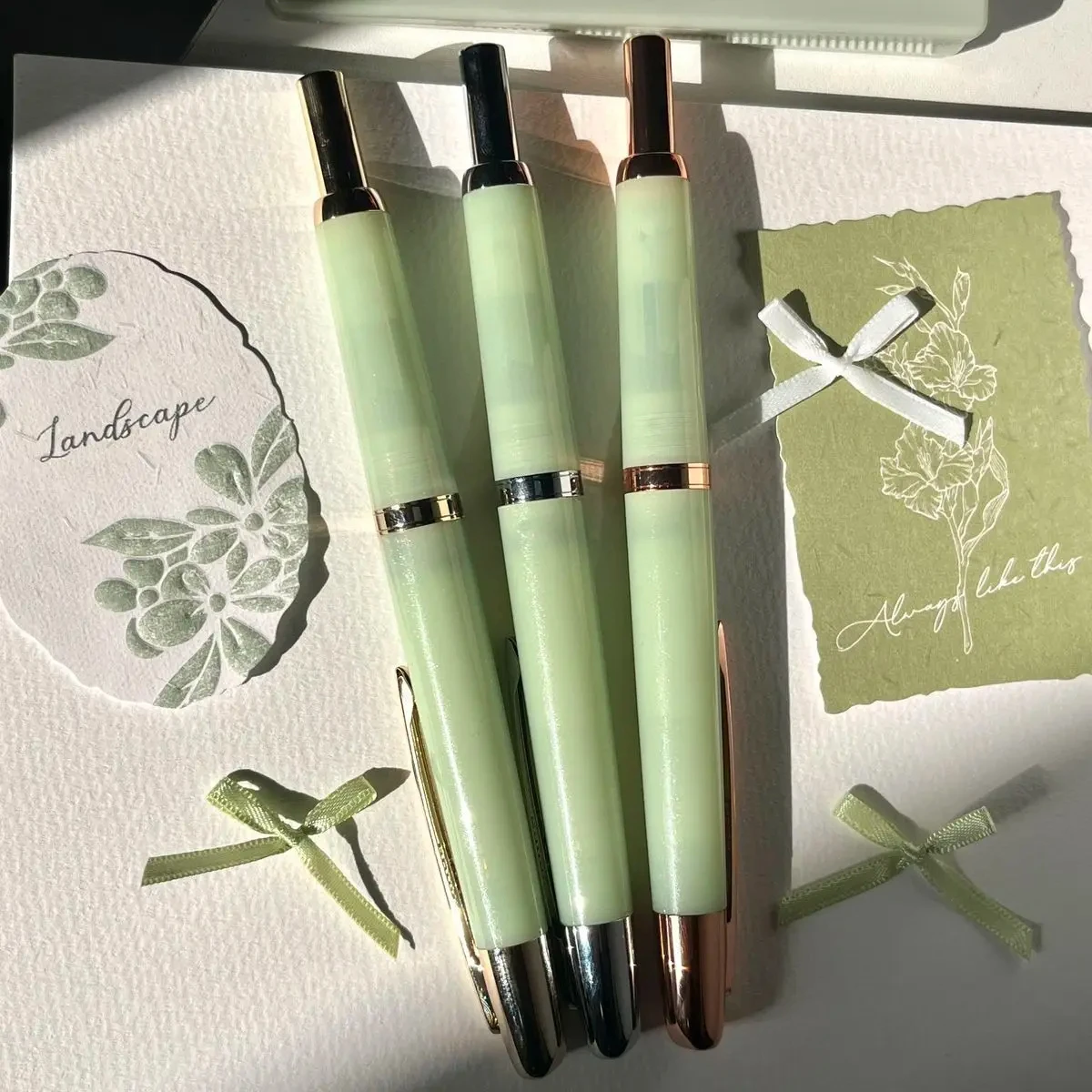 JINHAO 20 Retractable Press Fountain Pen EF F Nib Limited Green Red Gold Color Clip Design Ink Pen for Writing School Office