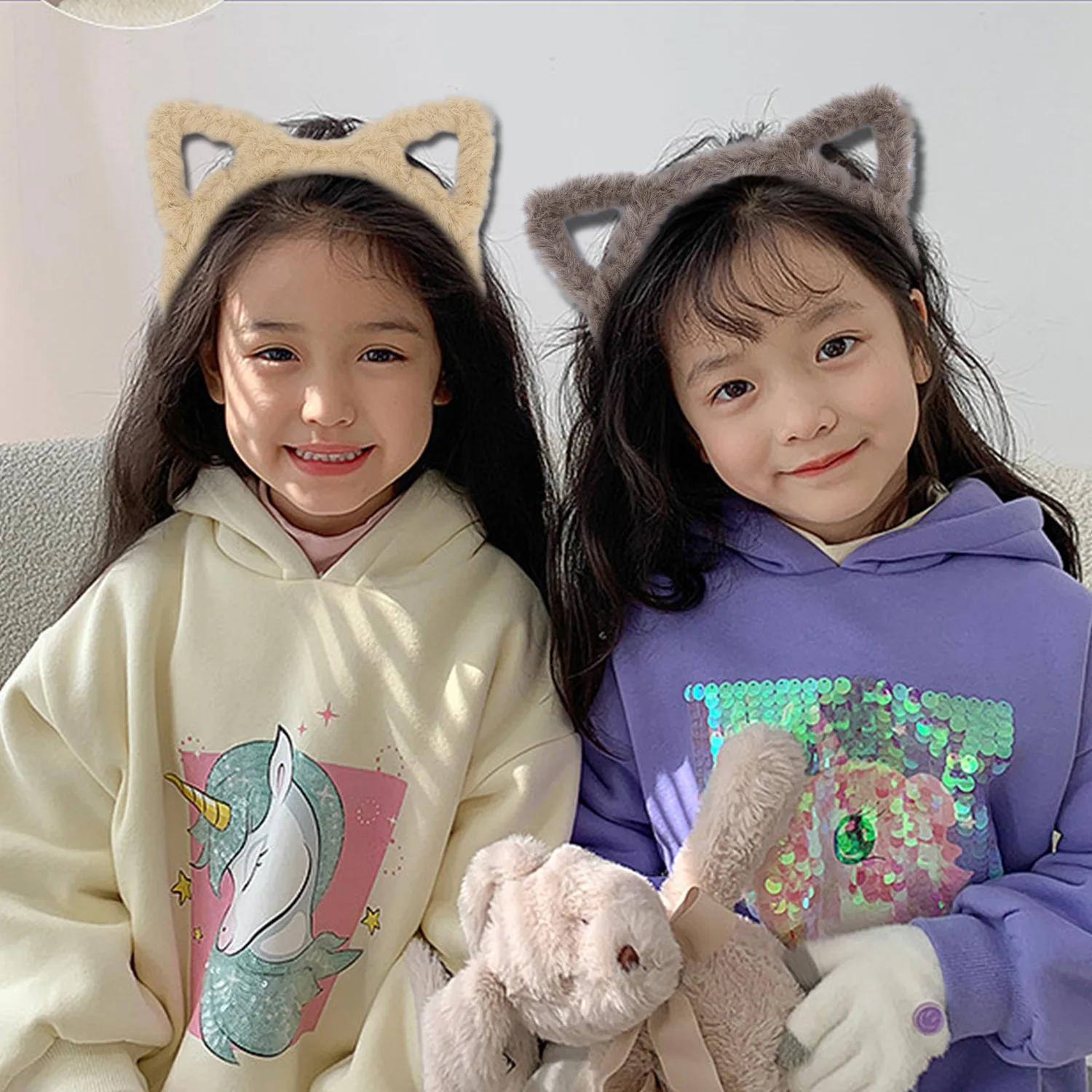 Cat Ears Headband Plush Headbands for Women Washing Face Cute Headband for Girls Headbands Festival for Furry Headbands part