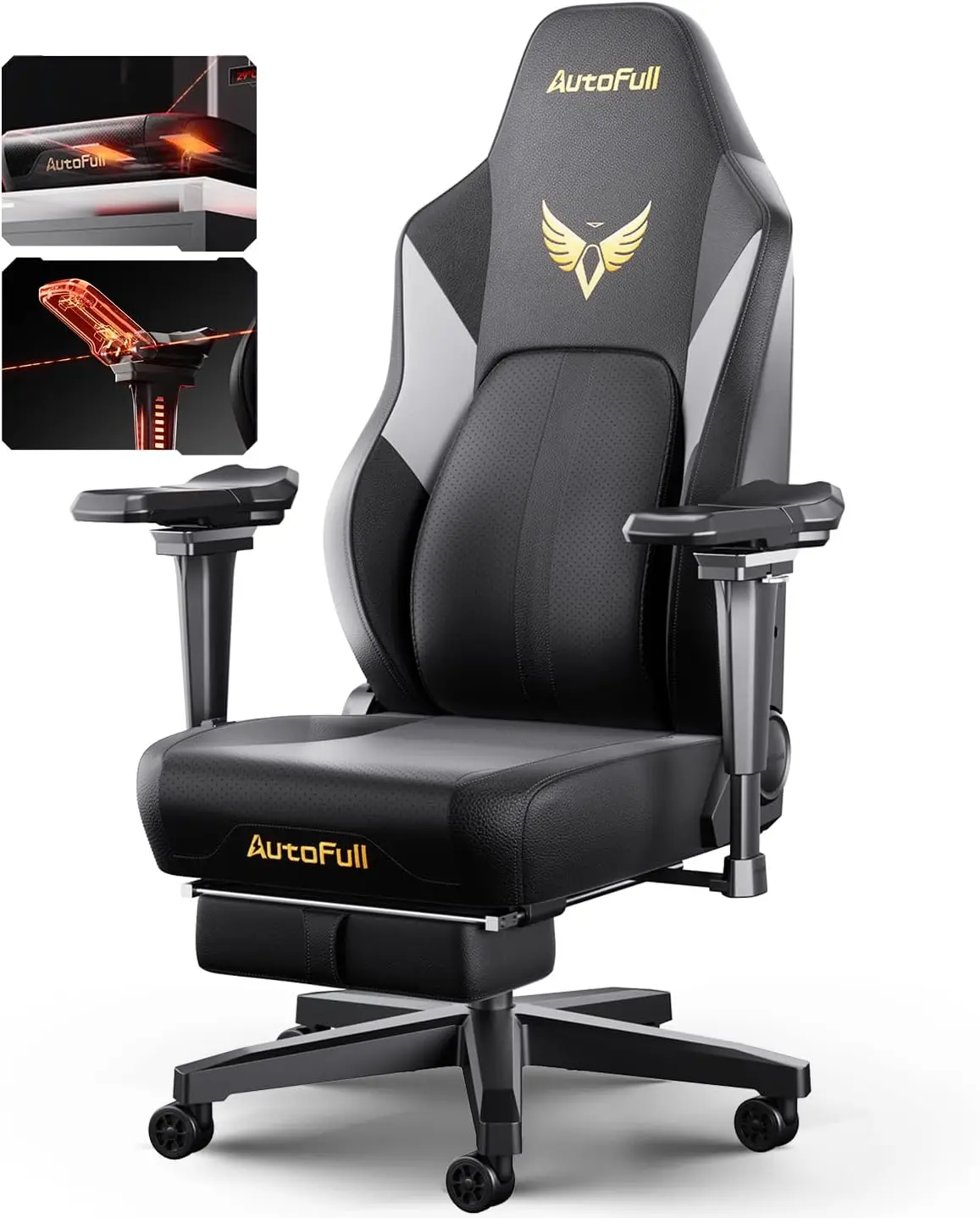 Autofull M6 Gaming Chair, Ergonomic Office Chair With Ventilated Heating, Auto Dynamic Tracking Lumbar Support, 6D Adjustable