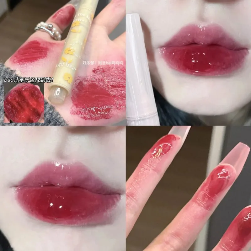 Liebe Form Gelee Lippenstift wasserdicht Antihaft-Tasse Spiegel festen Lip gloss klar dauerhafte feuchtigkeit spendende Lippenstift Make-up Kosmetik