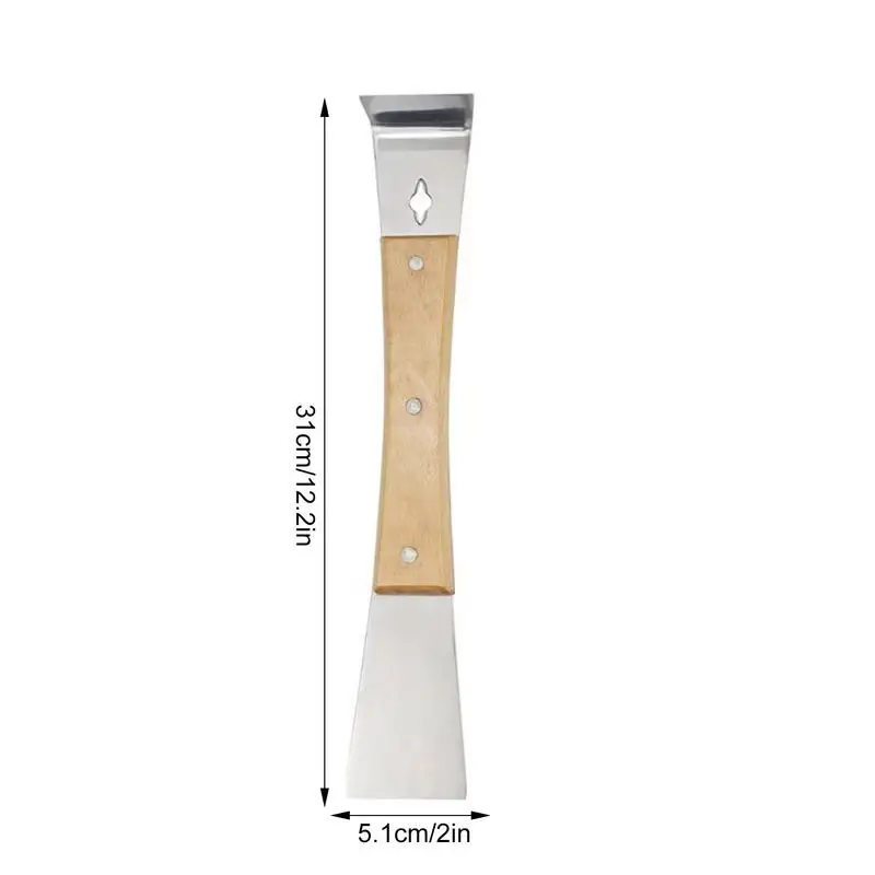 Rascador de colmena de acero inoxidable, barra de palanca de Metal para tirar, raspado, corte de precisión, herramientas manuales de colmena de abejas de alta resistencia