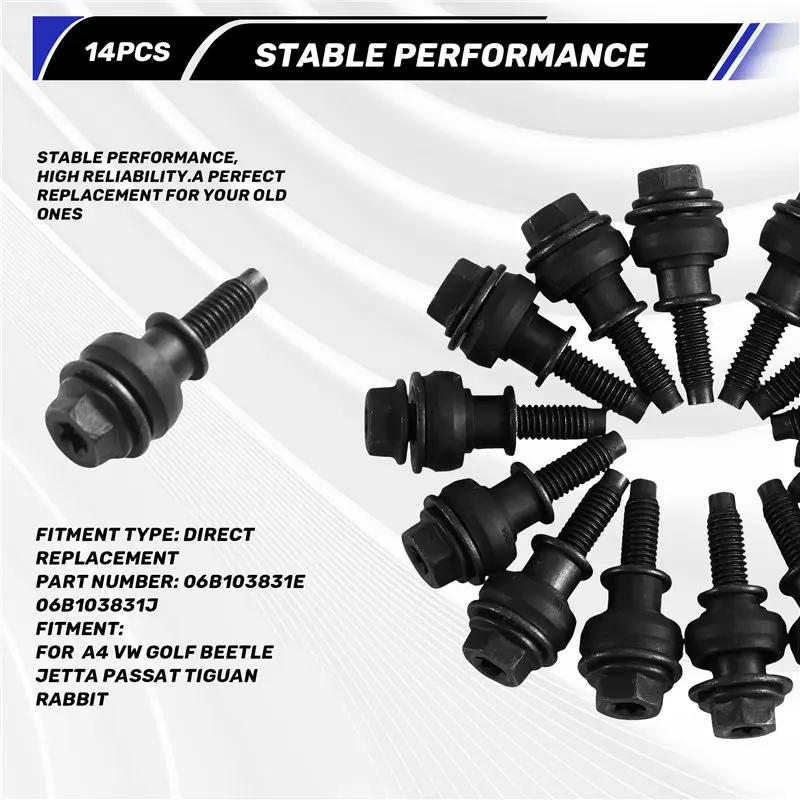 Retail Engine Valve Cover Screw 14Pcs/Set 06B103831E 06B103831J For Audi A4 VW Golf Beetle Jetta Passat Tiguan Rabbit