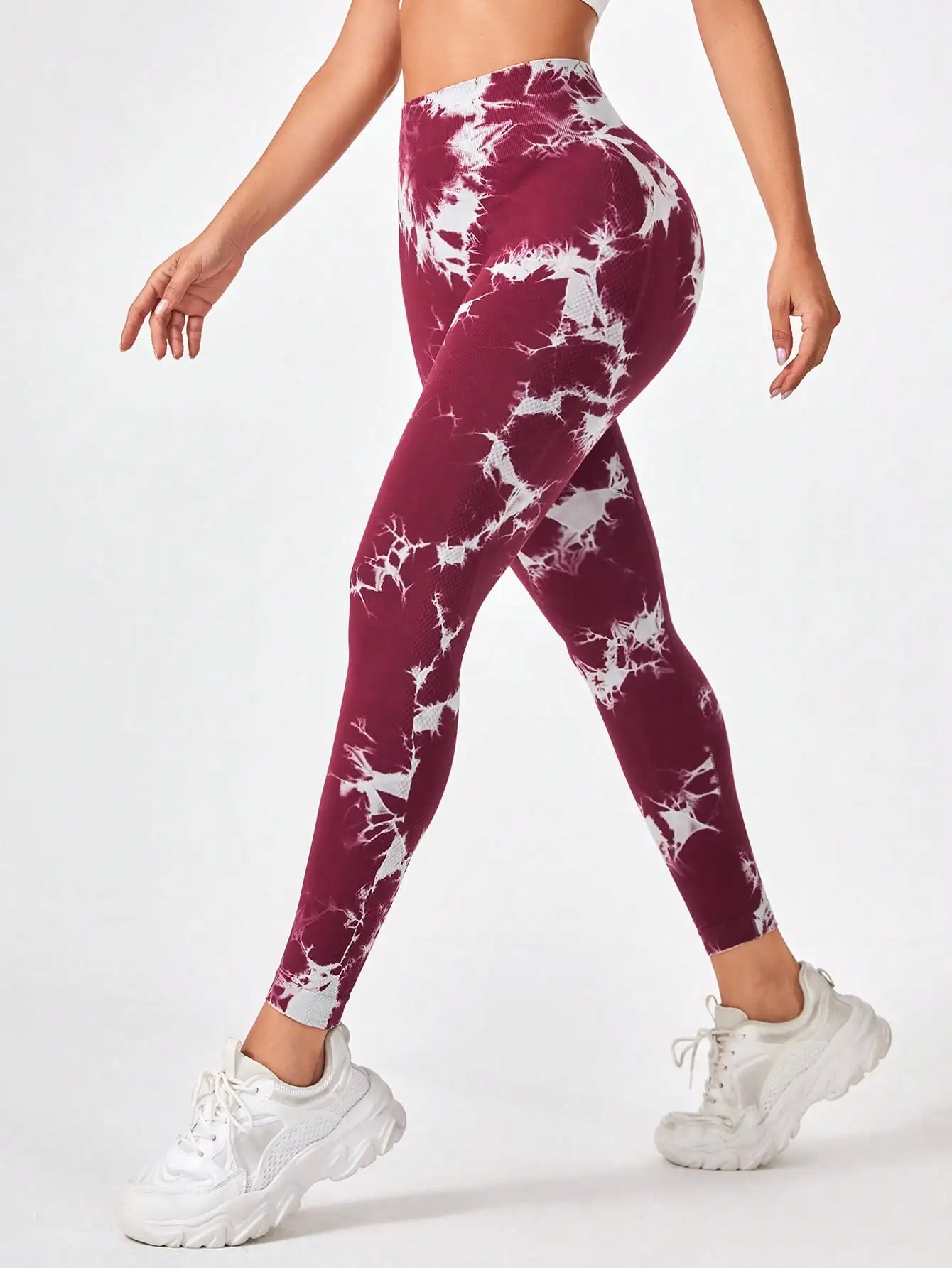 Women Yoga Trendy Tie Dye Yoga Tights Seamless High Stretch Tummy Control Gym Leggings Running Cycling Pants