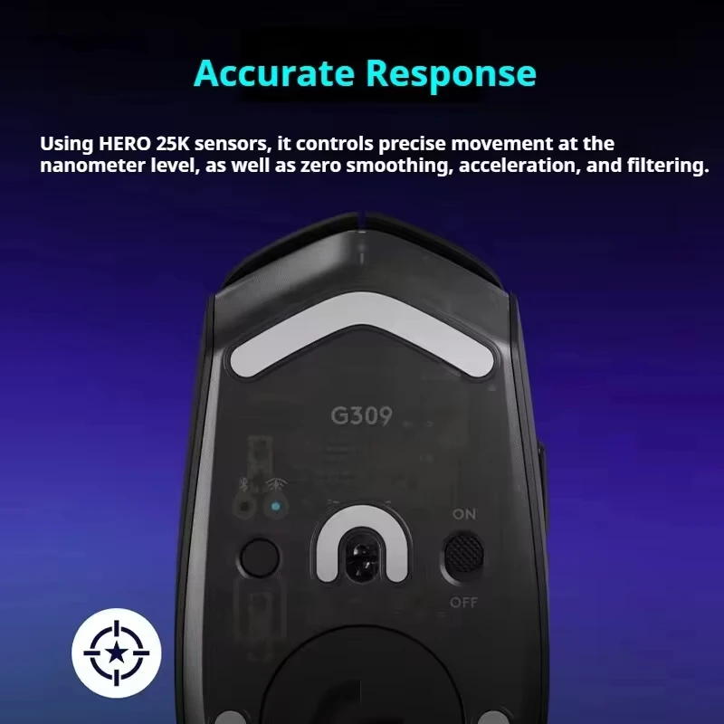 Mouse para jogos sem fio Logitech G309 Traveller - Mouse para jogos competitivos com interruptores híbridos e conectividade de modo duplo