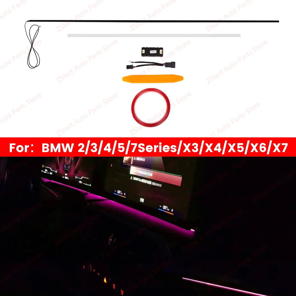 

RGB LED Instrument Ambient Lighting for BMW 2/3/4/7 Series X3 X4 X5 X6 X7 M3 M4 G20 G22 G80 G82 Dalian Screen Ambient Lighting