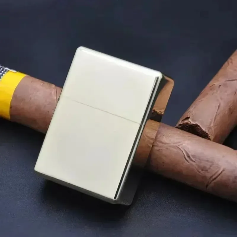 

HOT ZORRO 912S Retro High End Heavy Armor Brass Titanium Windproof Kerosene Lighter 3/5 Hinge Metal Gasoline Lighter Men's Gift