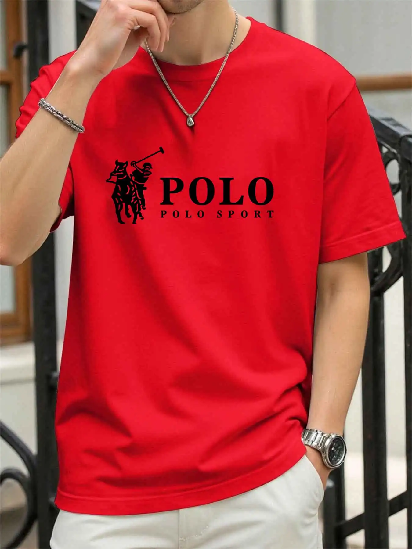 New Style High Quality Men's T-Shirt 2026 Summer Print Casual 100% Cotton Man Loose T-Shirt Sports Top image 6