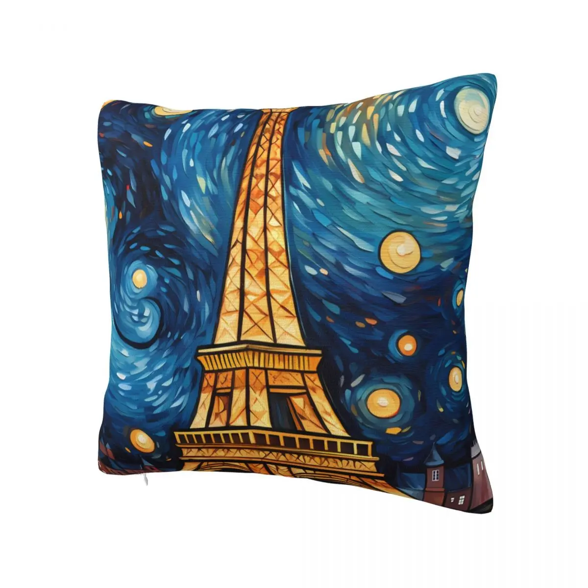 Pillow Cover E-Eiffel Tower Graphic Cushion Cover Van Gogh Fashion Pillow Case For Office Car Home Decorative Pillowcases