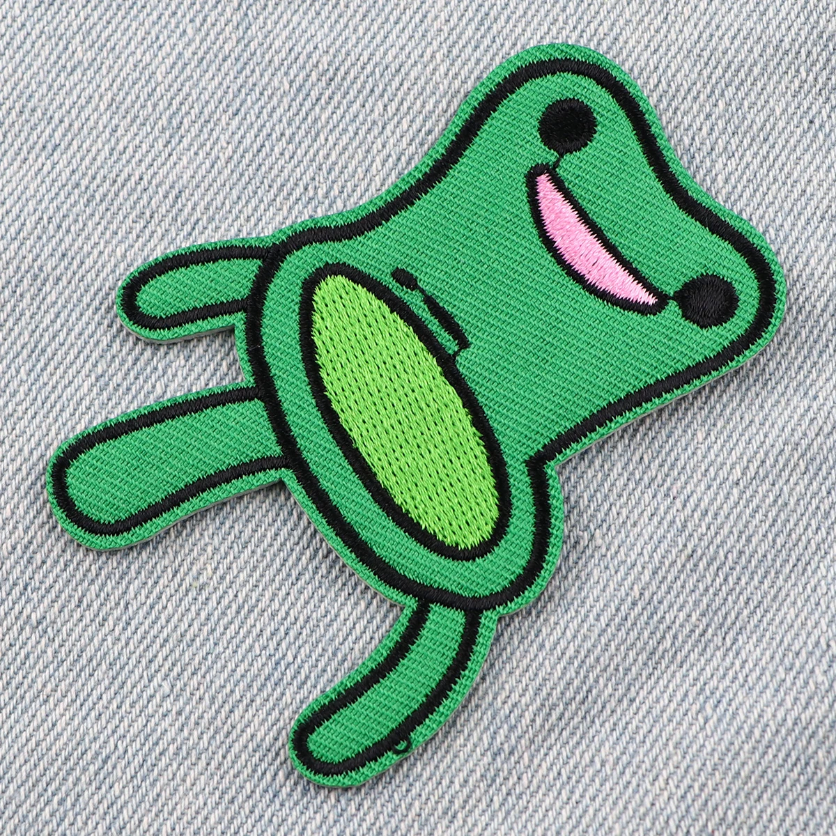 Cute Cartoon Green Small Stool Design Embroidery Patch Iron On Patches For Clothing Game Patches for Jackets DIY Sew Stickers