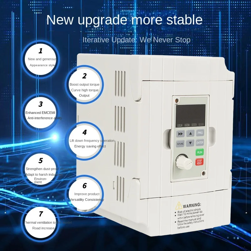 عاكس صغير من سلسلة FU9000M، 0.75KW-2.2KW، ثلاث مراحل 220 فولت/380 فولت، وحدة تحكم في سرعة المحرك الصناعي، المضخة الكهربائية والمروحة