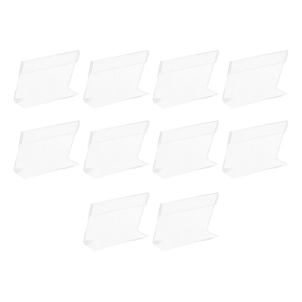 

10Pcs Price Display Holder Acrylic L-Shaped Display Holder Wedding Party Exhibition Advertising Price Tagging Table Sign Holders