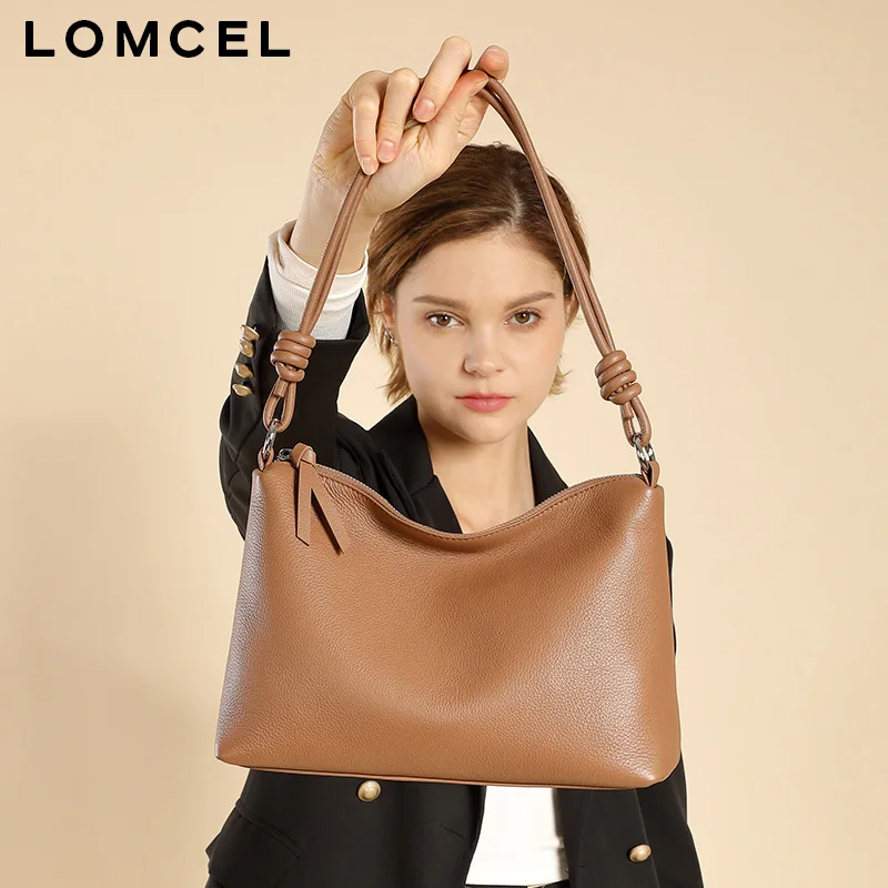 LOMCEL 58First-layer cowhide crossbody bag for women in spring and summer, with a strap across the back, simple and elegant