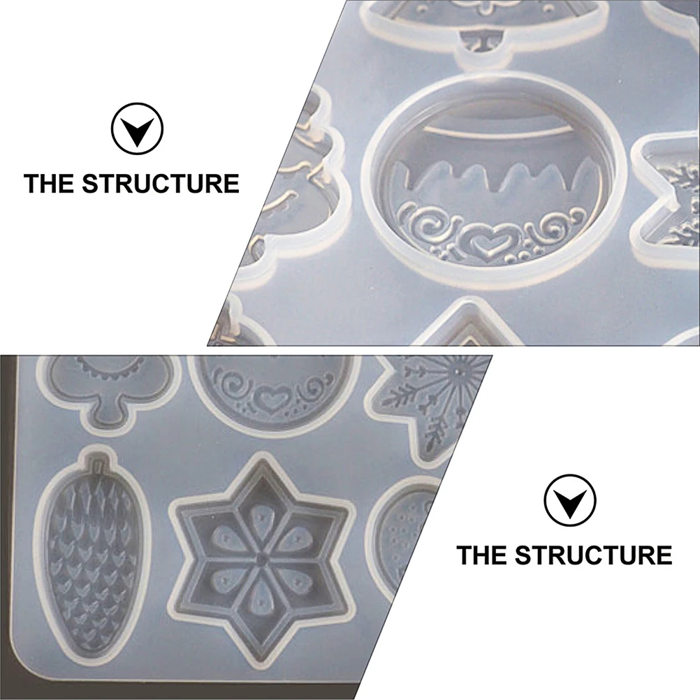 DIY Christmas Elk Pendant Silicone Mold Crystal Epoxy Xmas Tree Snowflake Ornamental Mold for Casting Holiday Decor