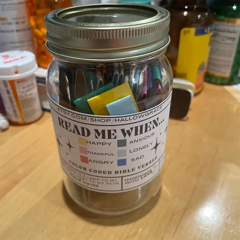 Versos de la Biblia Tarro Versos de la Biblia en un frasco para emociones y sentimientos, el incentivo de Dios, solicitud de oración,A