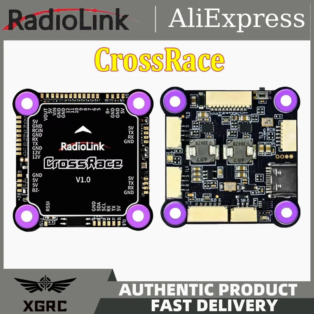 

Radiolink CrossRace Flight Controller 12CH Output OSD Integrated, Compatible 4-in-1 ESC Plug-and-play and 2-8 Axis Multirotor