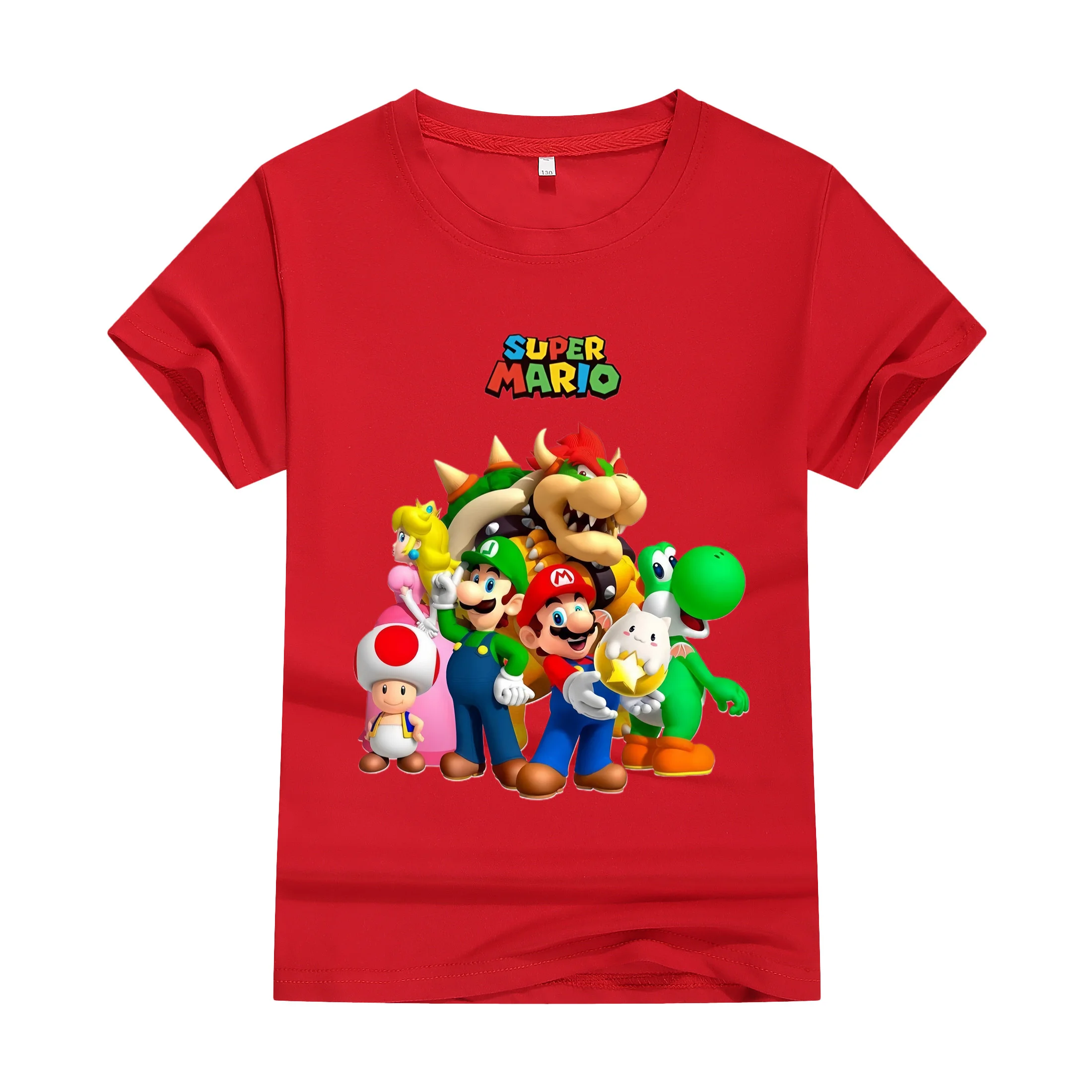 2024 New Anime Super Mario T Shirt Summer Fashion Casual T-shirt Boy Girl Unisex Children's Clothing T-shirt ventilate Tops