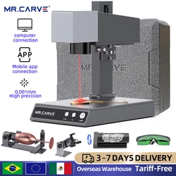 MR.CARVE Fiber Laser Marking Machine M1 Pro Laser Engraver 70x70mm Area Engraving Machine for All-Metals Plastics Jewelry