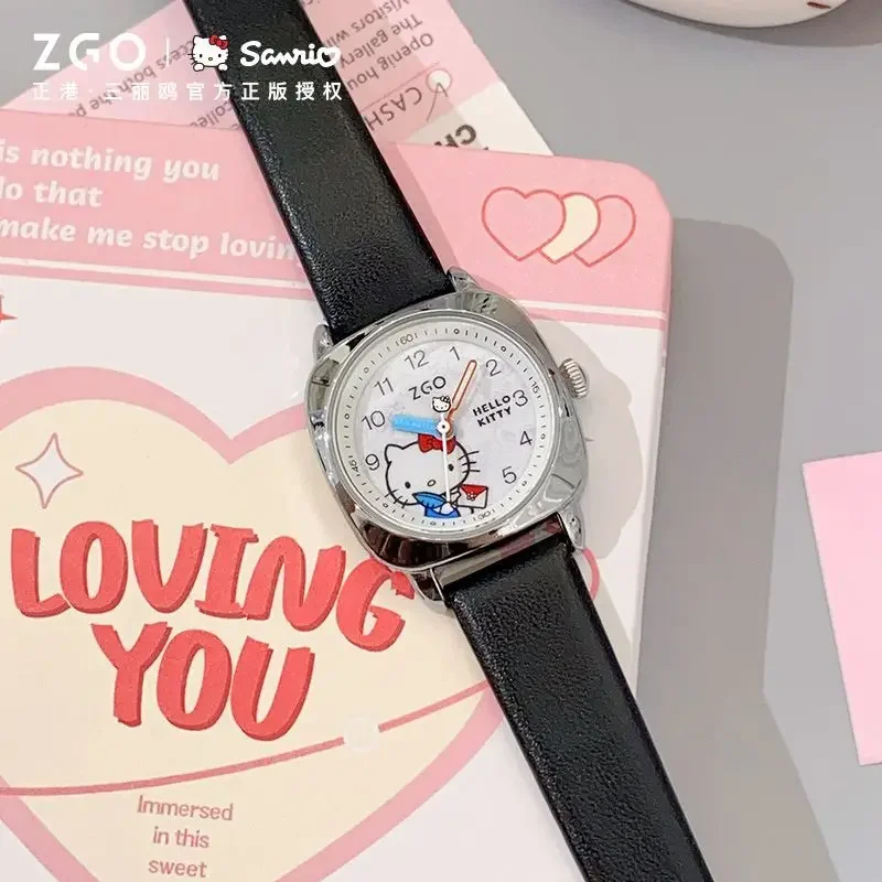 Miniso Hello Kitty Watch Women's Retro with Small Dial Niche Light Luxury Teenage Student Quartz Watch Latest 2024 New