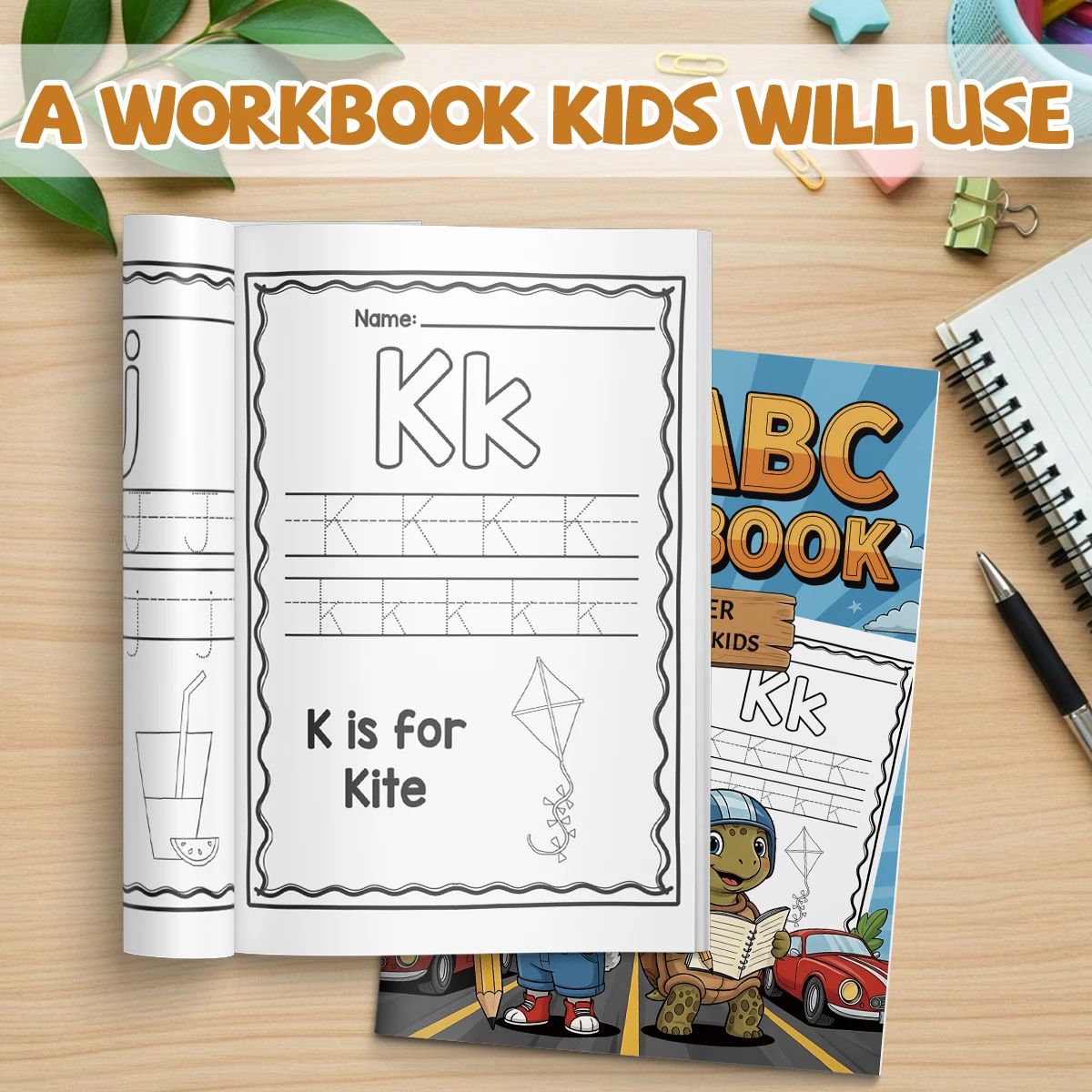 Children's alphabet coloring book, cute cartoon patterns, preschool early education workbook, boost your baby's hands-on skills